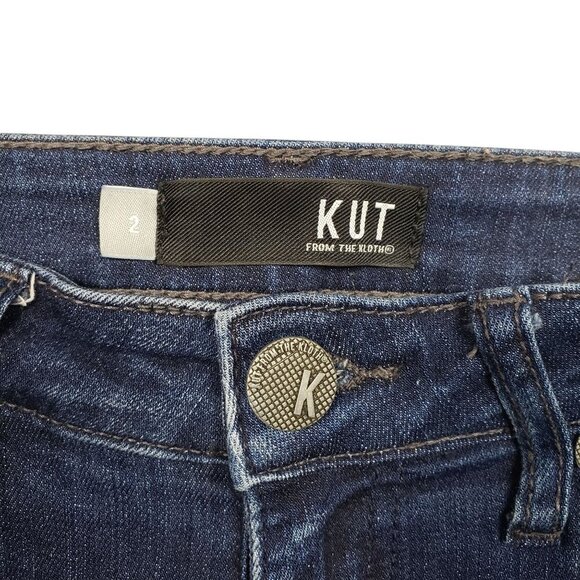 Kut from the Kloth Donna Ankle Skinny Jeans Womens 2 Distressed Released Hem - Picture 9 of 10